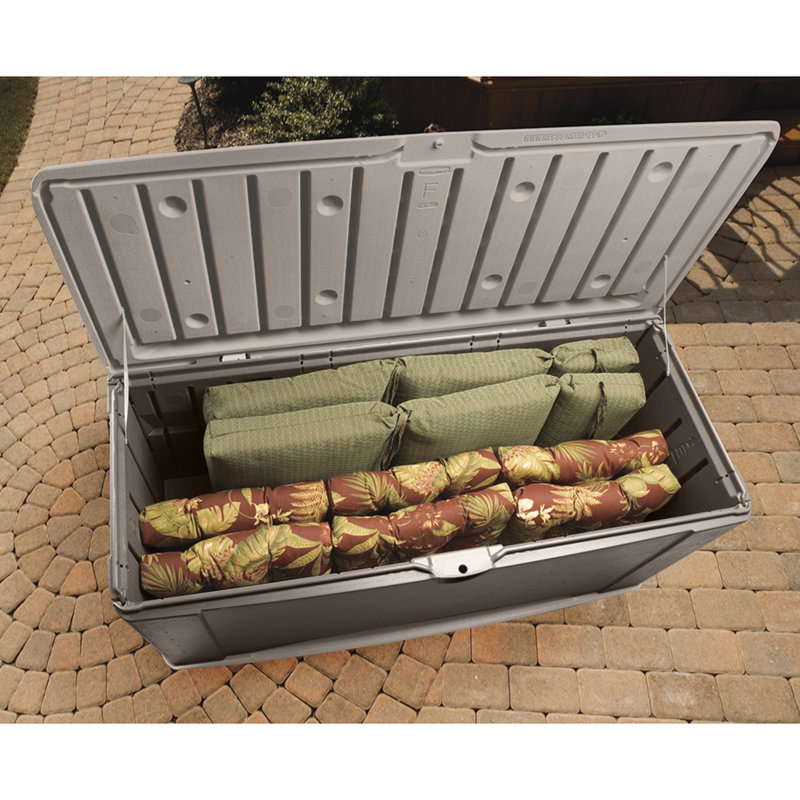 Rubbermaid 120 Gallons Gallon Water Resistant Plastic Lockable Deck Box